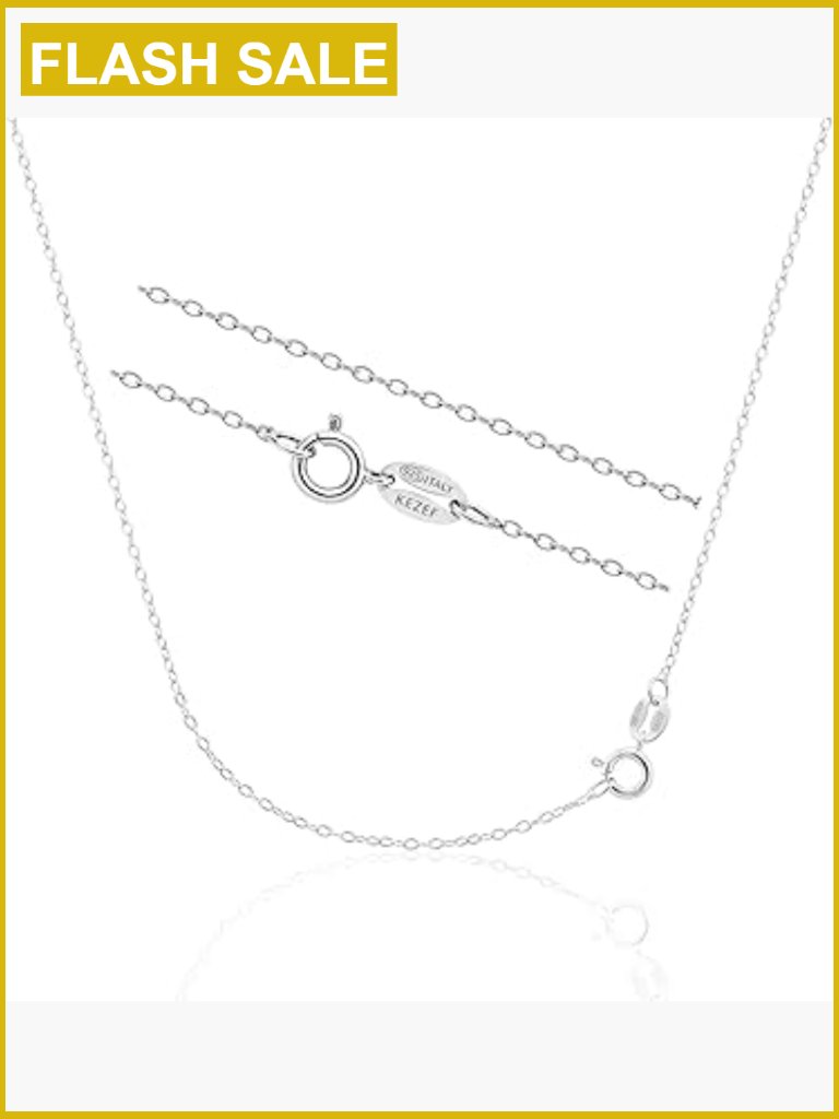 Sterling Silver Cable Chain Necklace 20 Inch Hypoallergenic Lobster Clasp